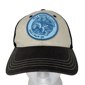 District Baseball Hat Women's Tan Black The Ocean Is Calling Mesh Adjustable